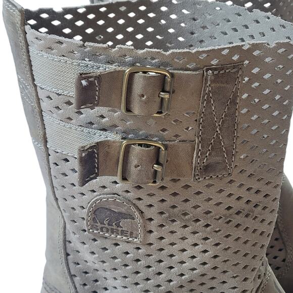 Sorel Major Pull On Tan Leather Boots Women's Size 8 - Picture 8 of 12